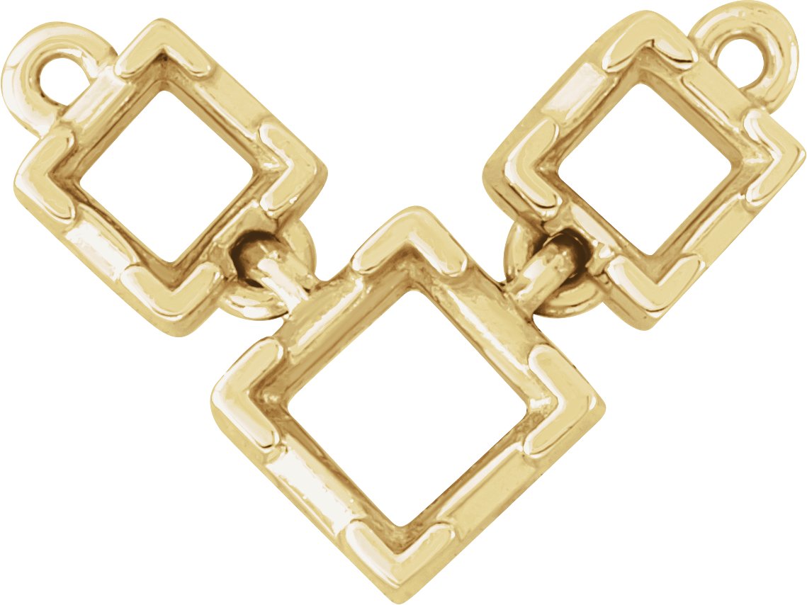 Square Three-Stone Necklace Center
