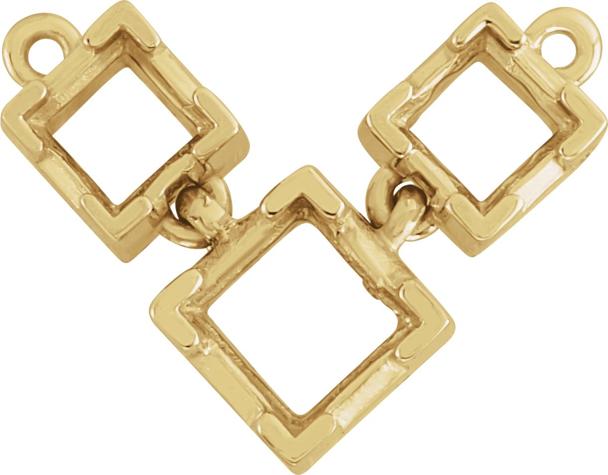 Square Three-Stone Necklace Center