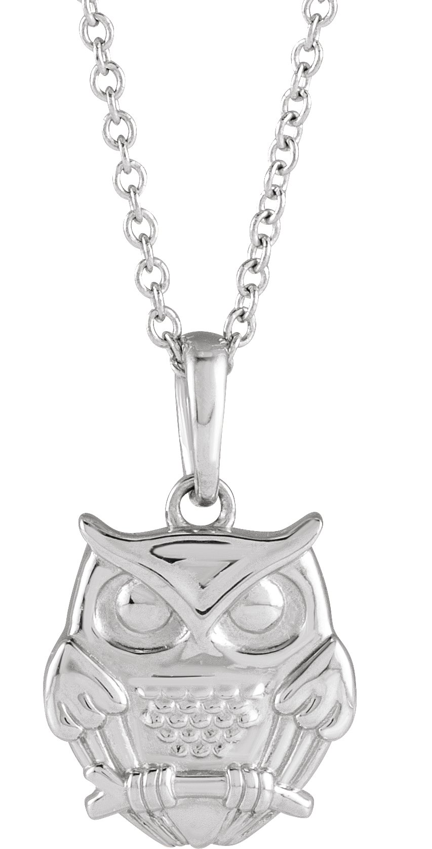 14K White Owl 16-18" Necklace