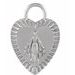 Platinum 20x13.9 mm Miraculous Mary Heart Pendant