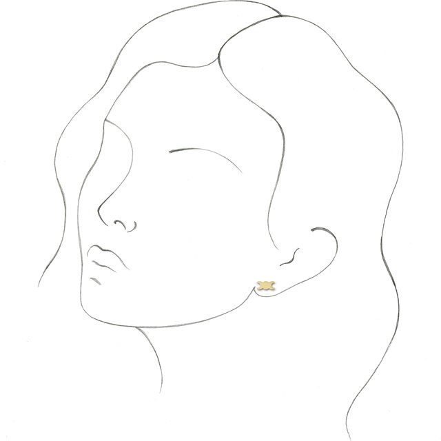 14K Yellow Petite Triple Goddess Earrings