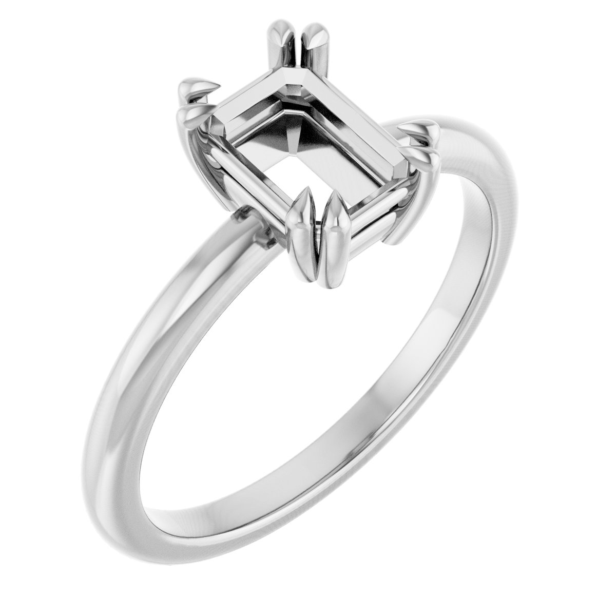 Double Claw-Prong Solitaire Engagement Ring