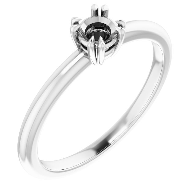 Double Claw-Prong Solitaire Engagement Ring
