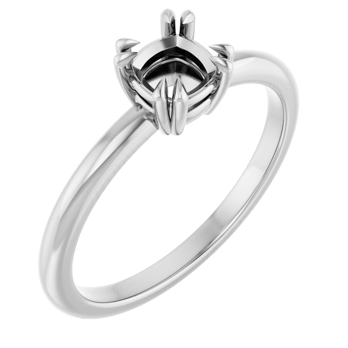 Double Claw-Prong Solitaire Engagement Ring