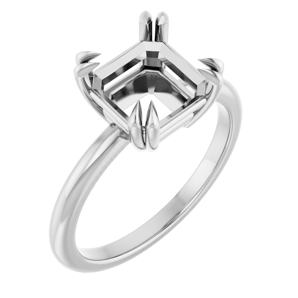 Double Claw-Prong Solitaire Engagement Ring