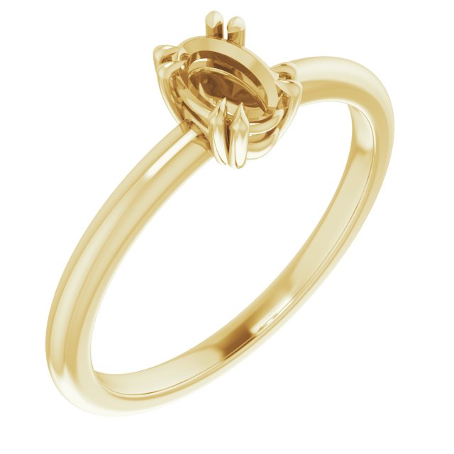 Double Claw-Prong Solitaire Engagement Ring