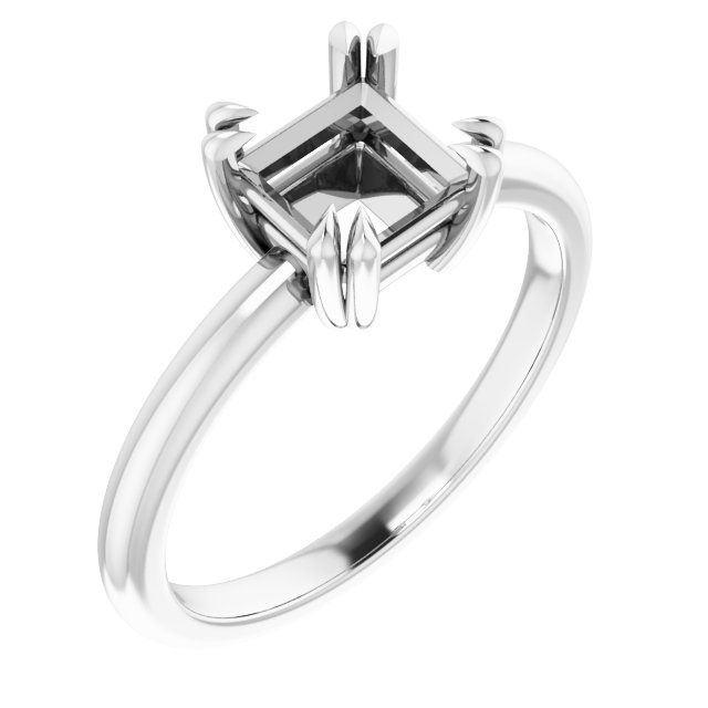 Double Claw-Prong Solitaire Engagement Ring