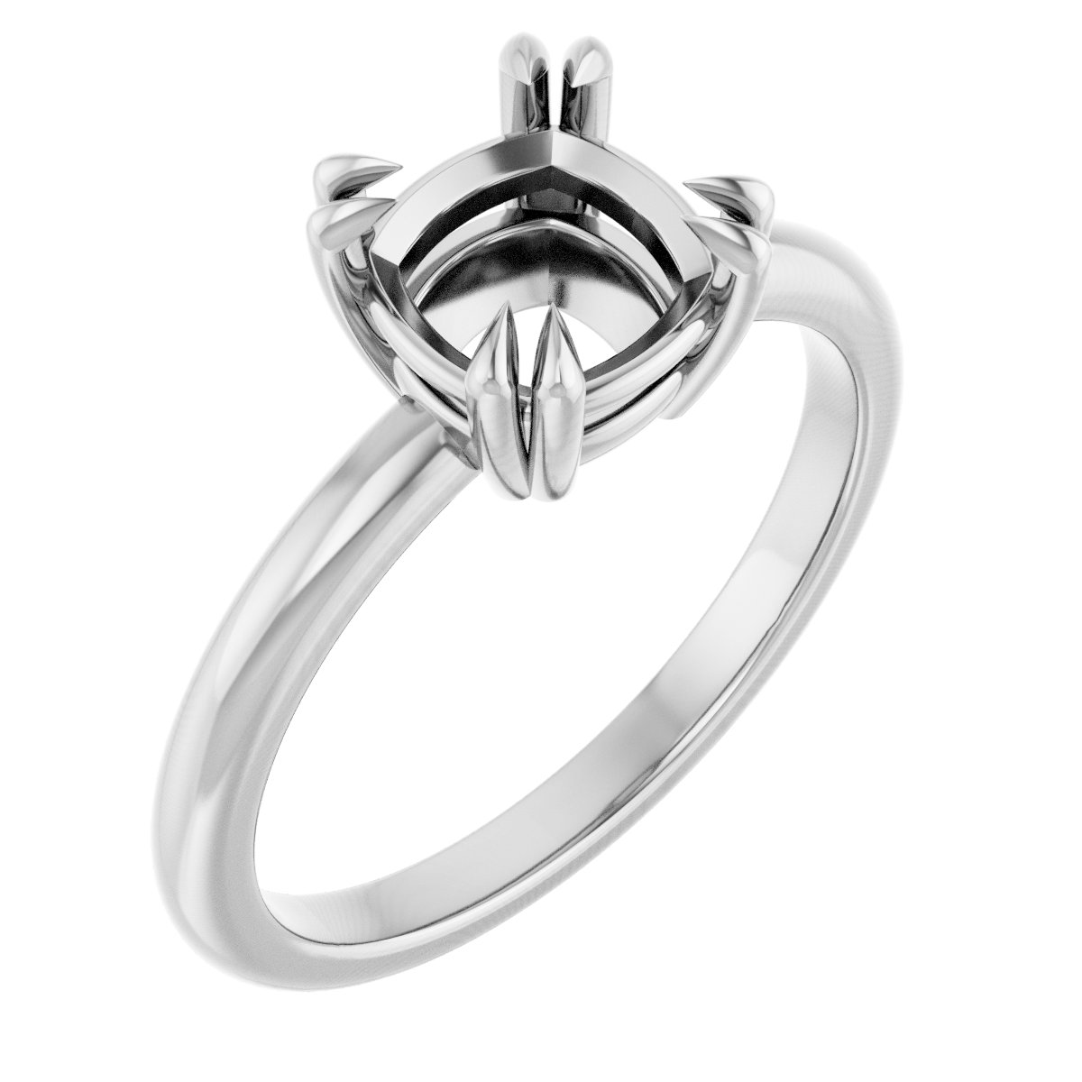 Double Claw-Prong Solitaire Engagement Ring