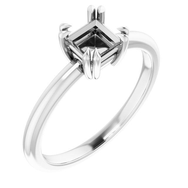 Double Claw-Prong Solitaire Engagement Ring