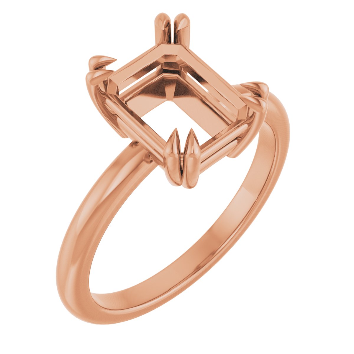 Double Claw-Prong Solitaire Engagement Ring