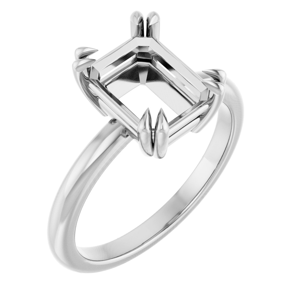 Double Claw-Prong Solitaire Engagement Ring