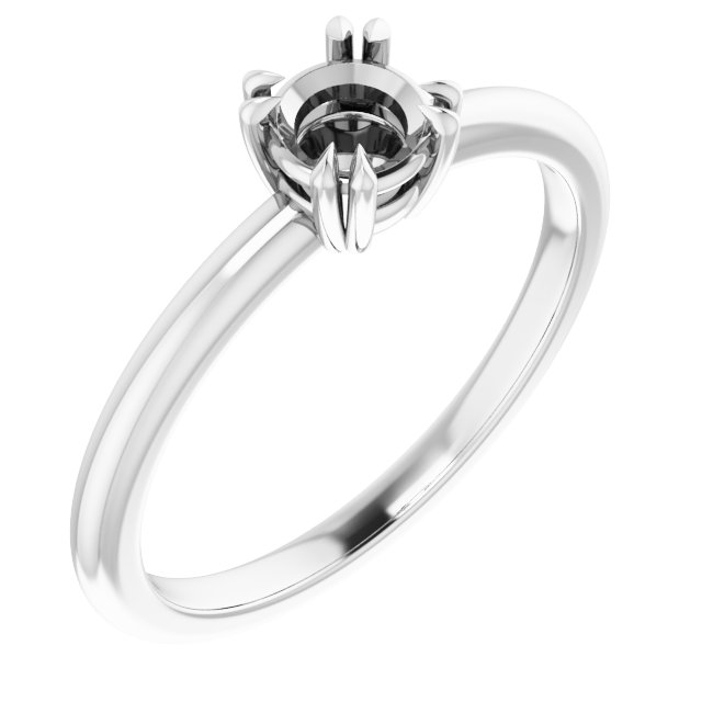 Double Claw-Prong Solitaire Engagement Ring