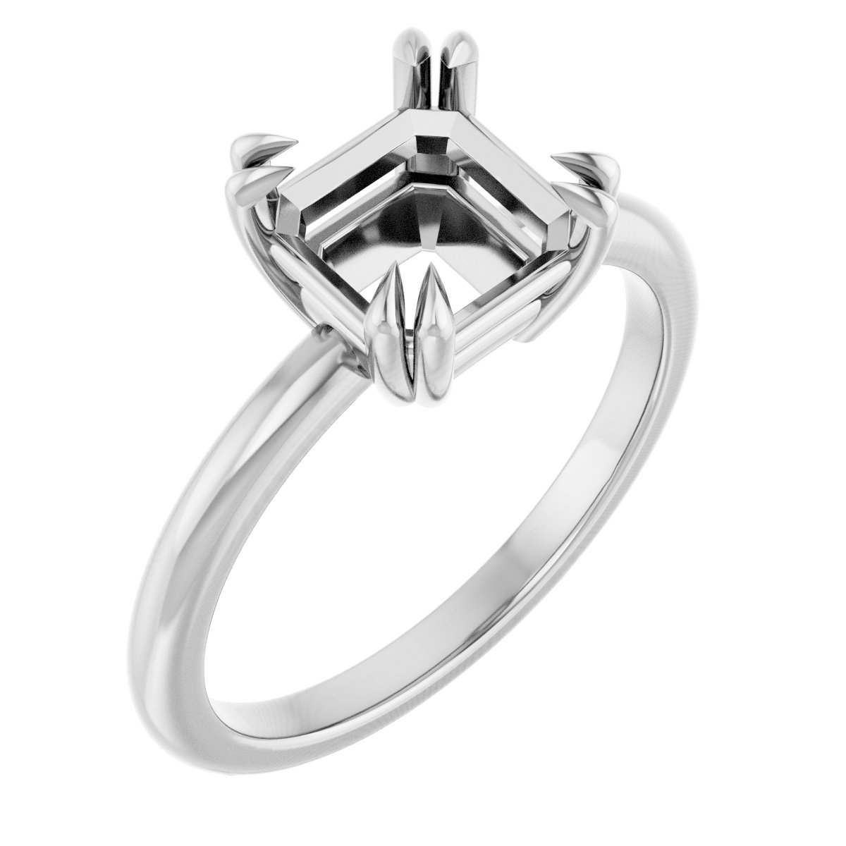 Double Claw-Prong Solitaire Engagement Ring