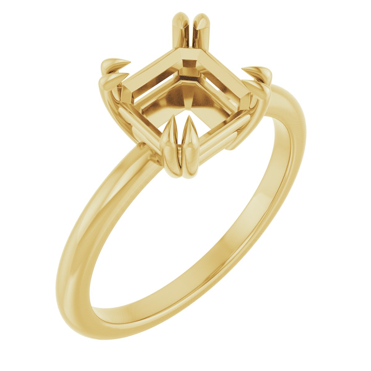 Double Claw-Prong Solitaire Engagement Ring