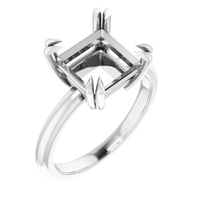 Double Claw-Prong Solitaire Engagement Ring