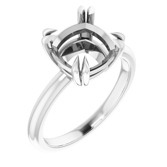 Double Claw-Prong Solitaire Engagement Ring