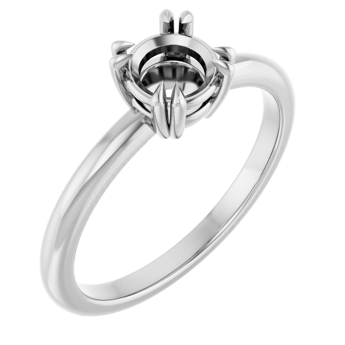 Double Claw-Prong Solitaire Engagement Ring