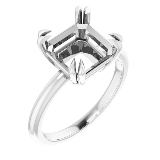 Double Claw-Prong Solitaire Engagement Ring