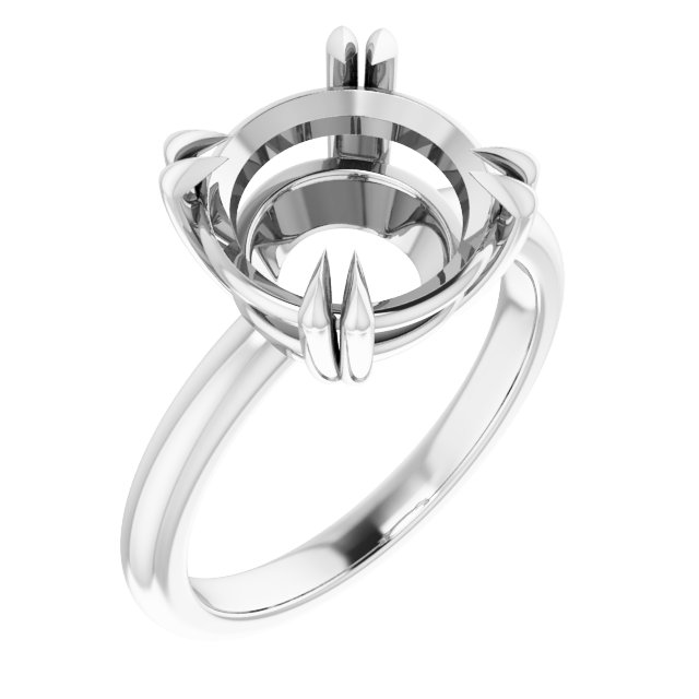 Double Claw-Prong Solitaire Engagement Ring