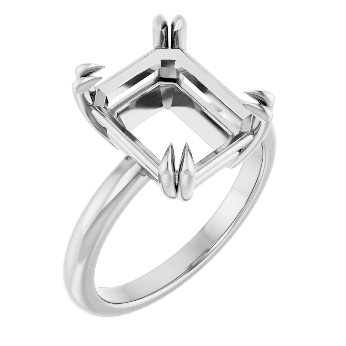 Double Claw-Prong Solitaire Engagement Ring