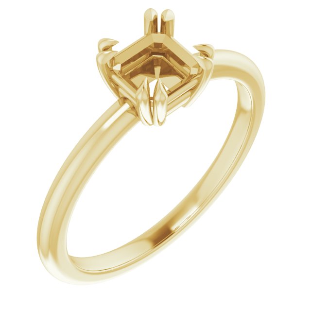 Double Claw-Prong Solitaire Engagement Ring
