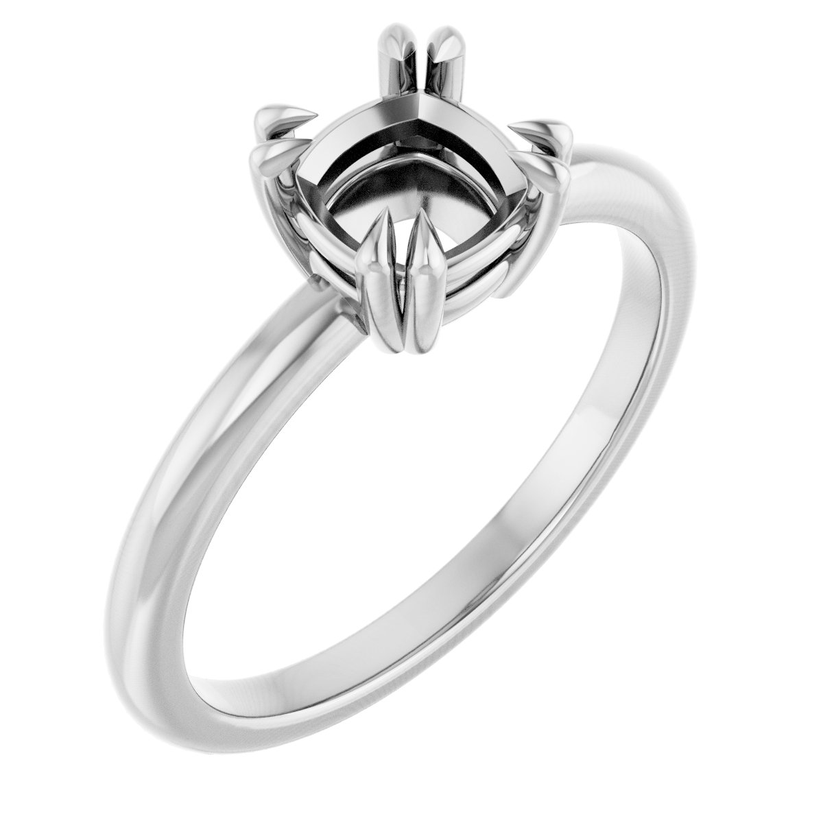 Double Claw-Prong Solitaire Engagement Ring