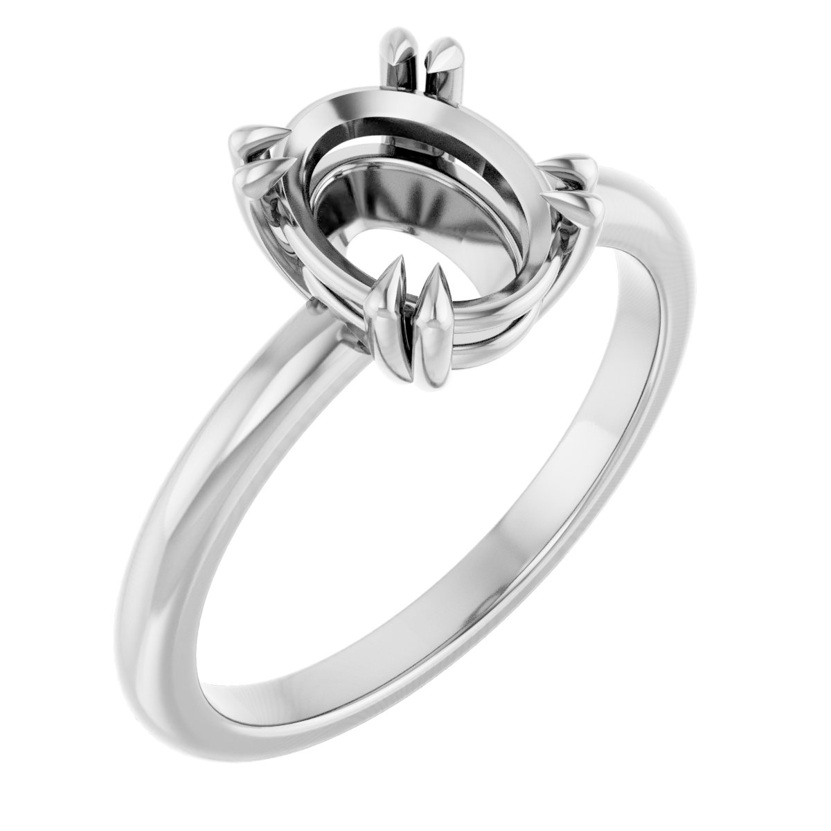 Double Claw-Prong Solitaire Engagement Ring