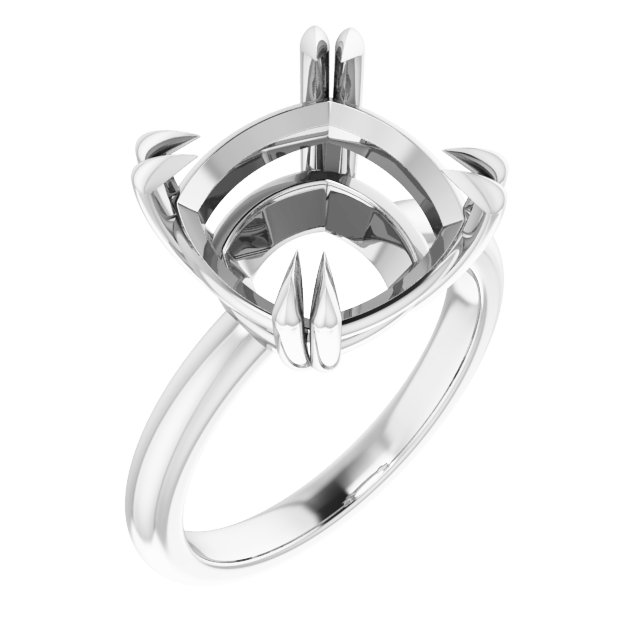 Double Claw-Prong Solitaire Engagement Ring