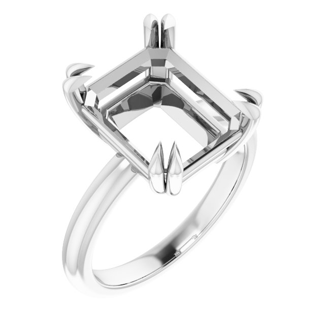 Double Claw-Prong Solitaire Engagement Ring
