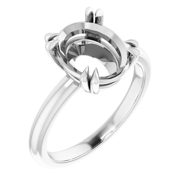 Double Claw-Prong Solitaire Engagement Ring