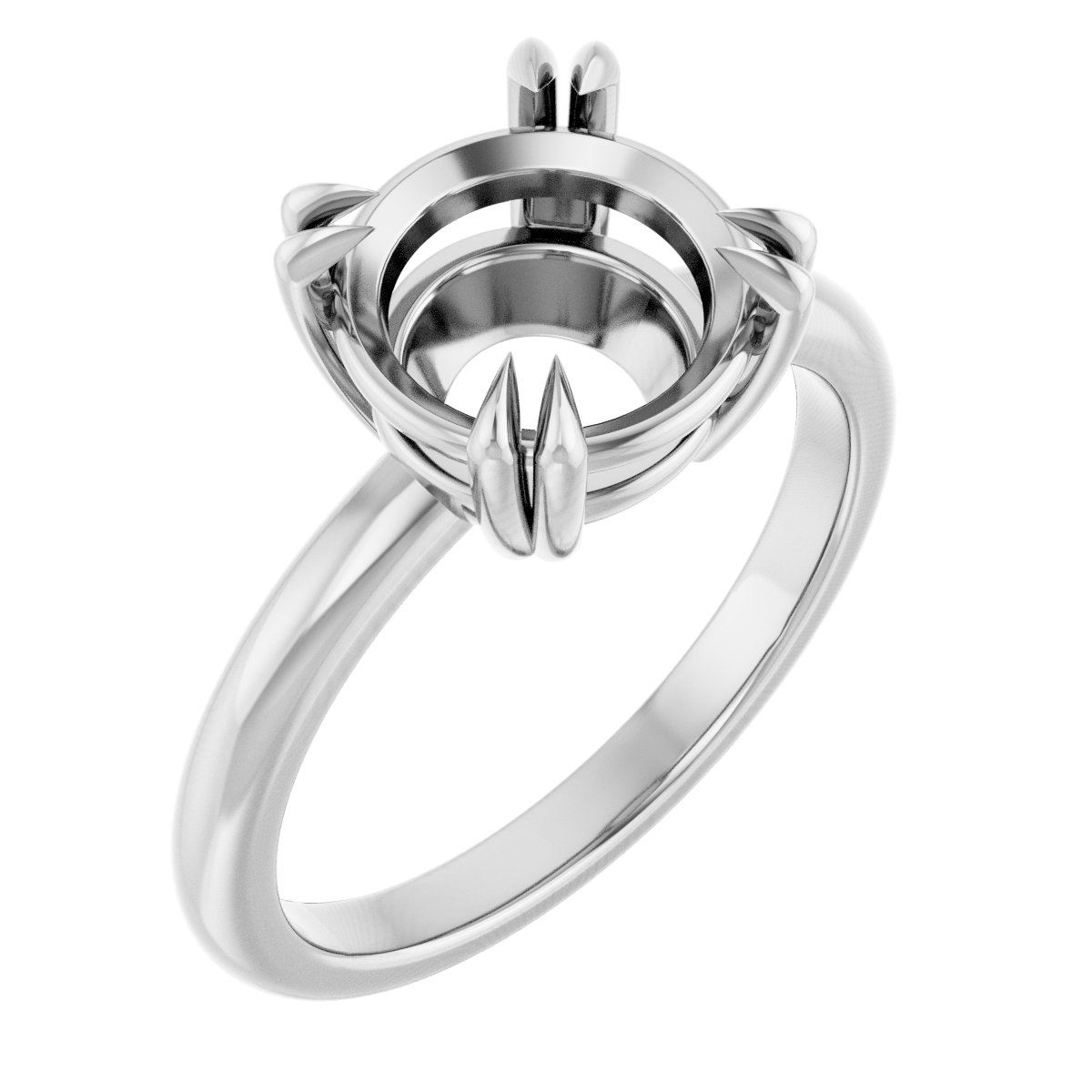 Double Claw-Prong Solitaire Engagement Ring