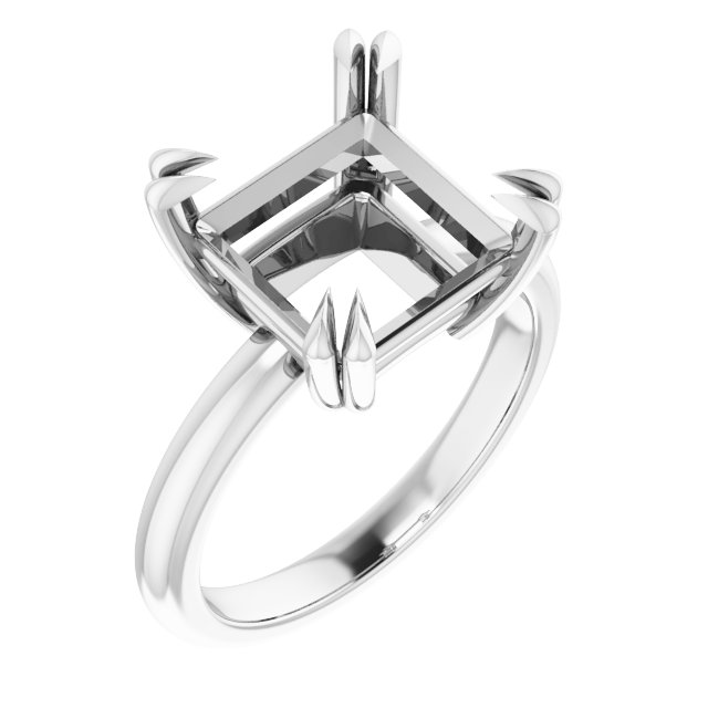 Double Claw-Prong Solitaire Engagement Ring