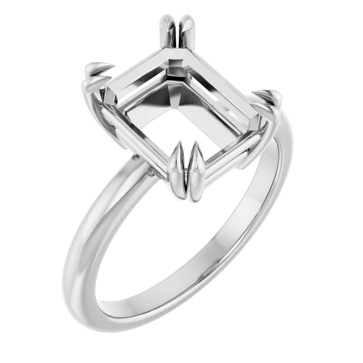 Double Claw-Prong Solitaire Engagement Ring