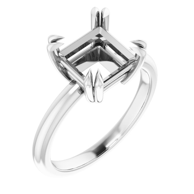 Double Claw-Prong Solitaire Engagement Ring
