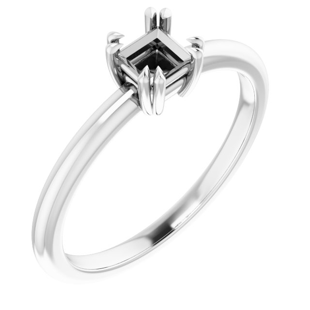 Double Claw-Prong Solitaire Engagement Ring