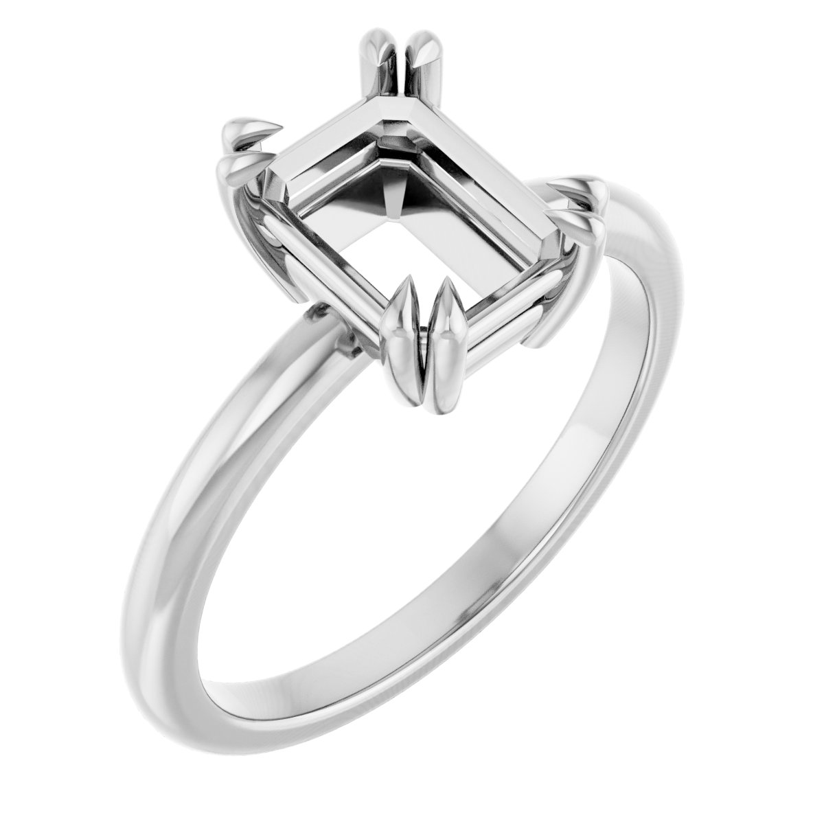 Double Claw-Prong Solitaire Engagement Ring