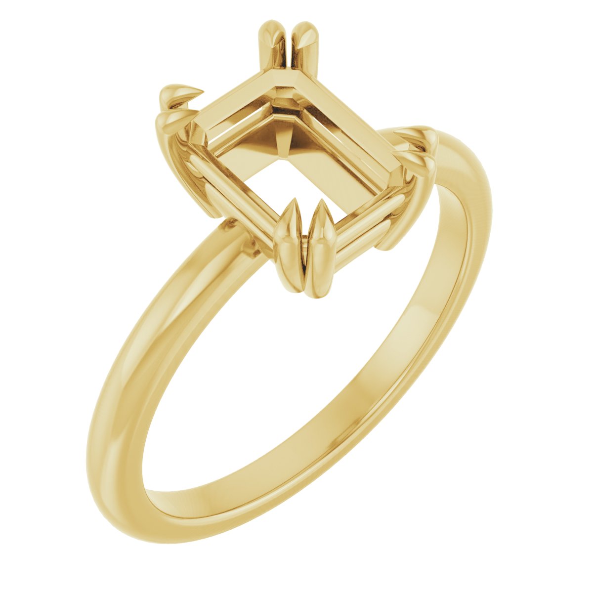 Double Claw-Prong Solitaire Engagement Ring
