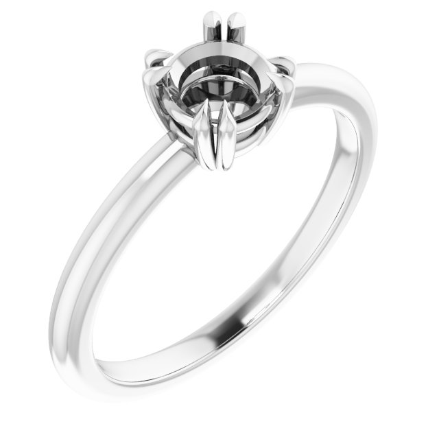 Double Claw-Prong Solitaire Engagement Ring