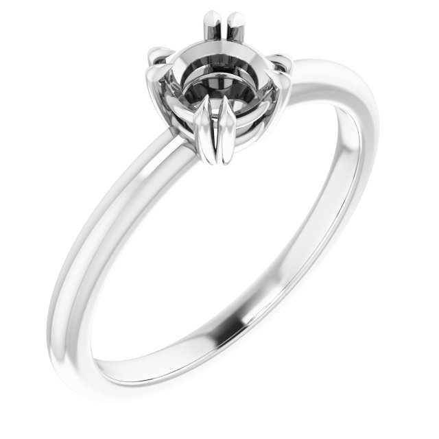 Double Claw-Prong Solitaire Engagement Ring