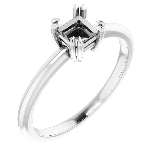 Double Claw-Prong Solitaire Engagement Ring