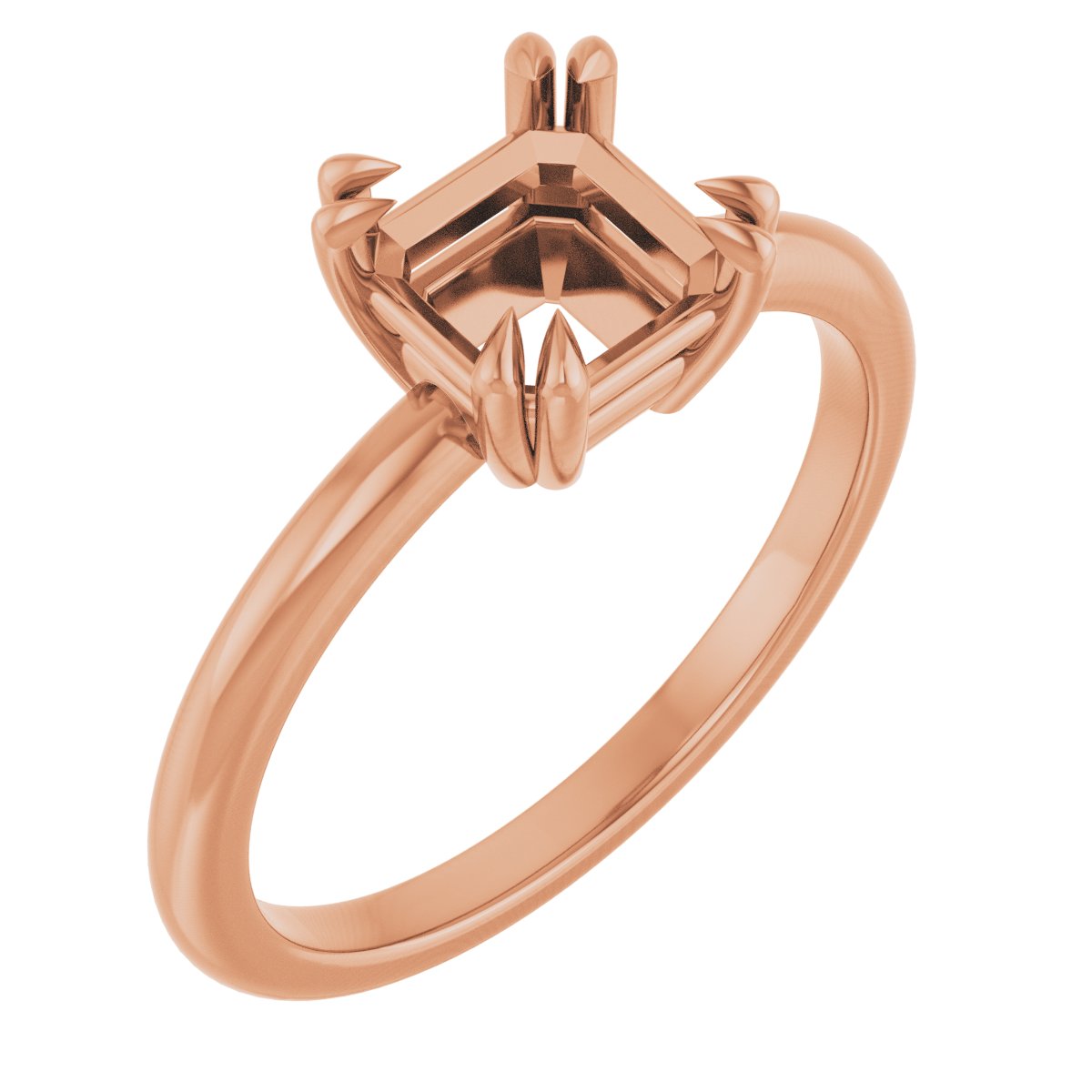 Double Claw-Prong Solitaire Engagement Ring
