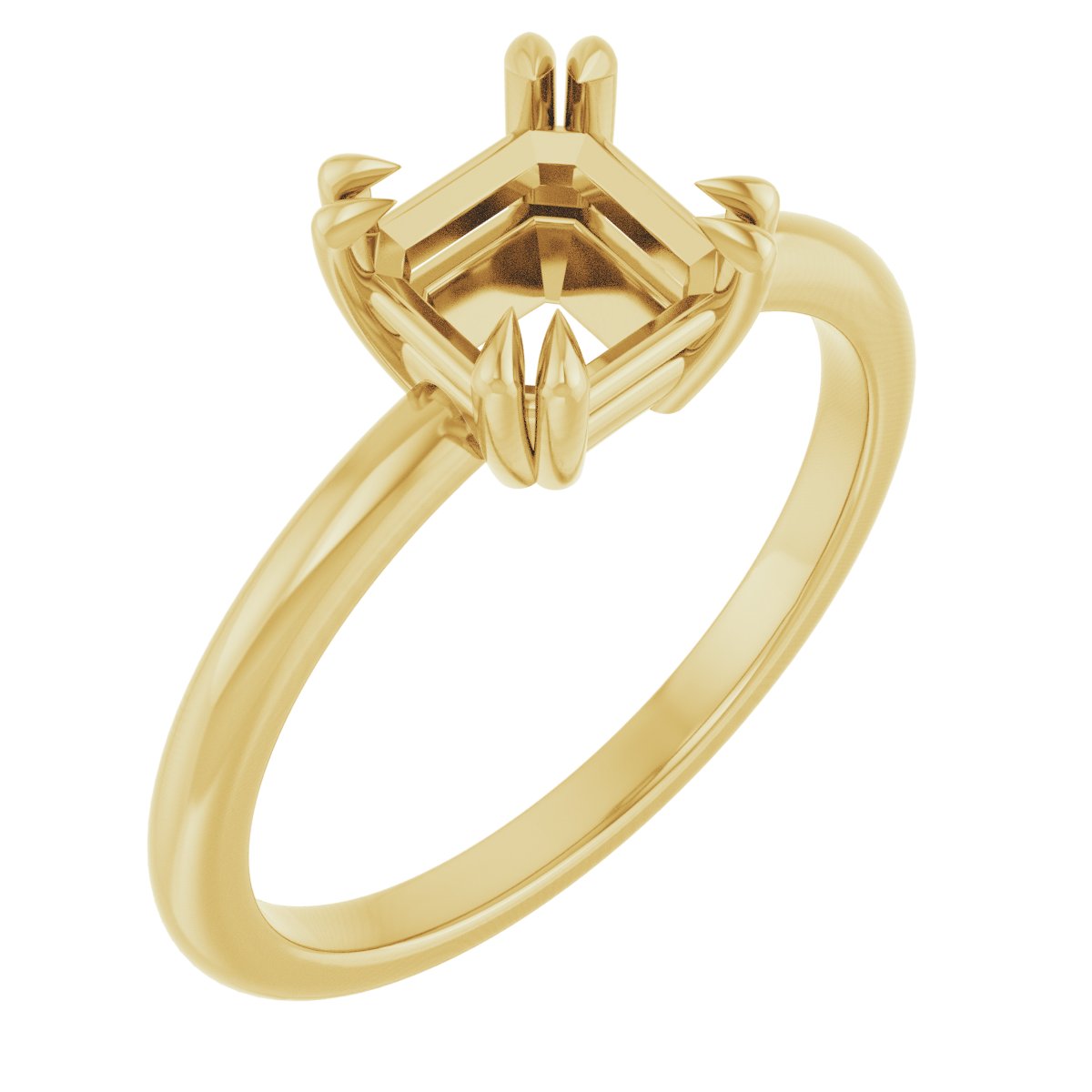 Double Claw-Prong Solitaire Engagement Ring