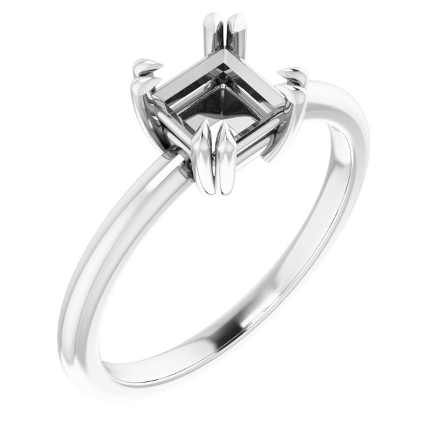 Double Claw-Prong Solitaire Engagement Ring
