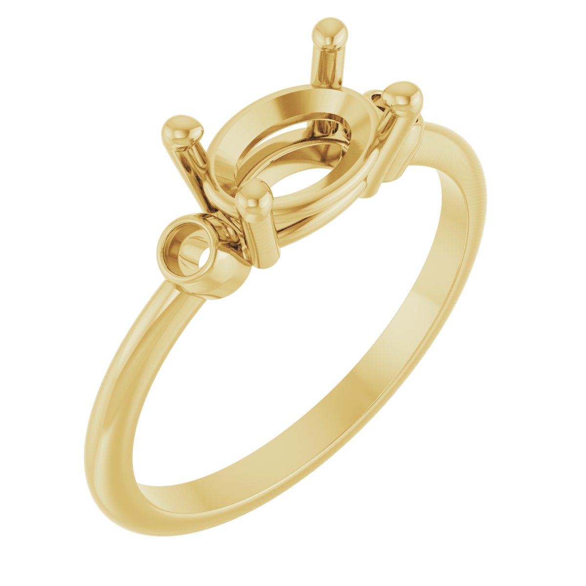Oval 4-Prong Accented Ring