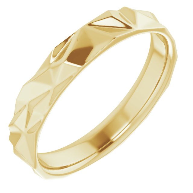 14K Yellow 4 mm Patterned Band Size 10