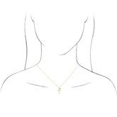 Accented Dangle & Beaded Cross Necklace