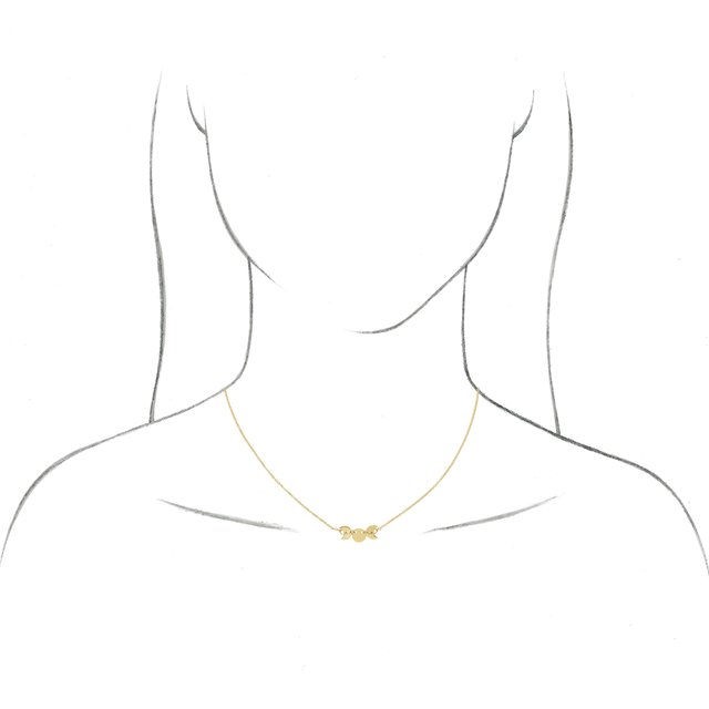 14K Yellow Triple Goddess 18 Necklace
