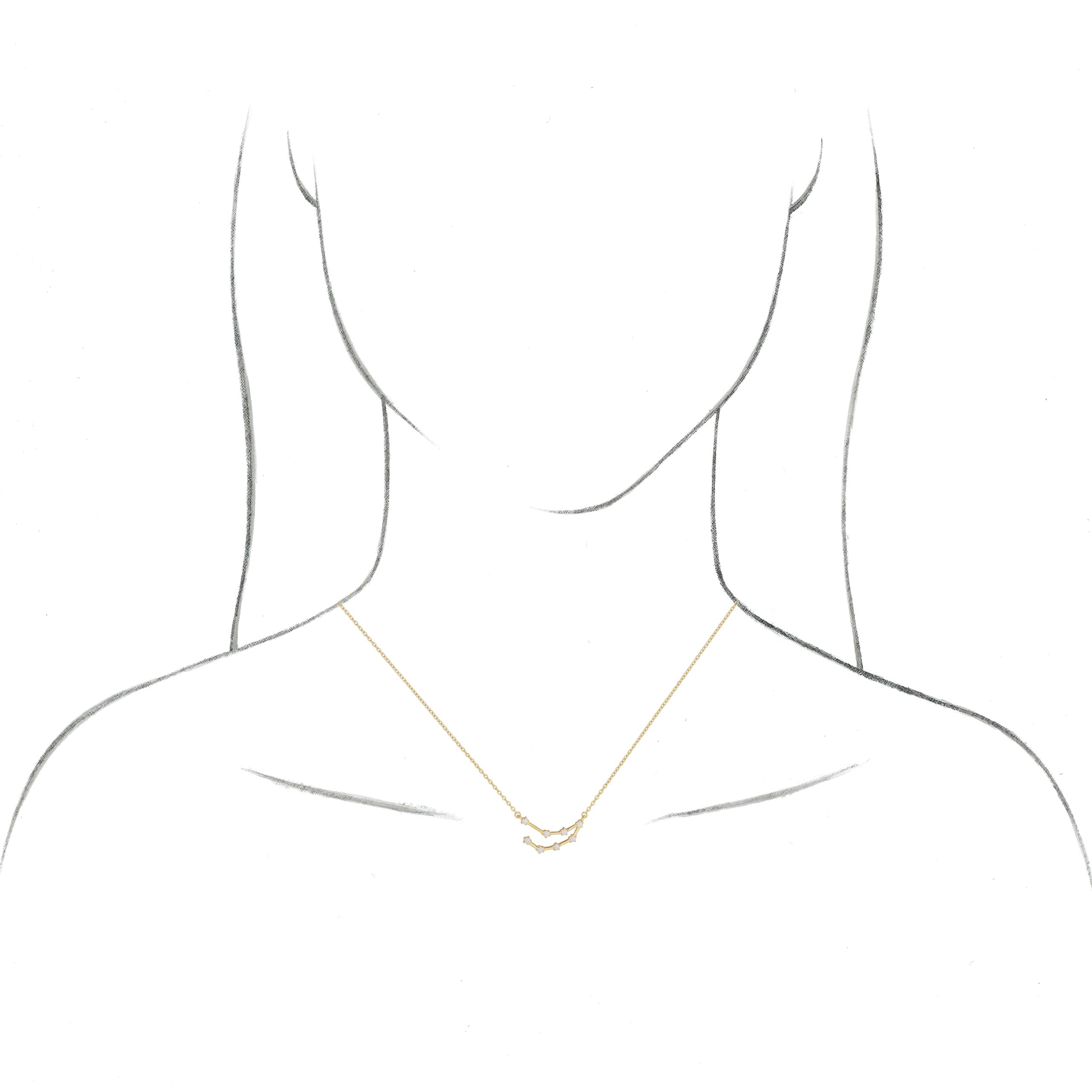14K Yellow 1/5 CTW Natural Diamond Sagittarius 16-18 Necklace
