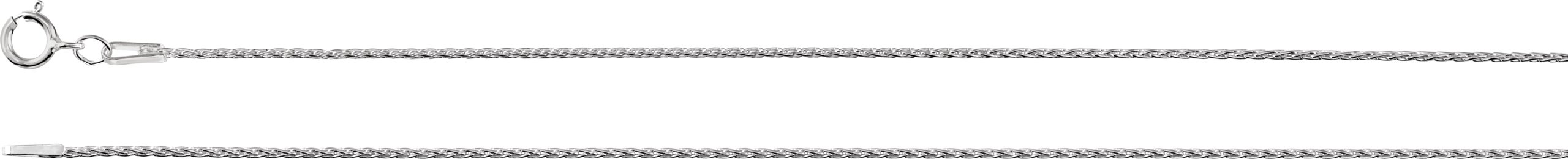Rhodium-Plated Sterling Silver 1 mm Wheat 7