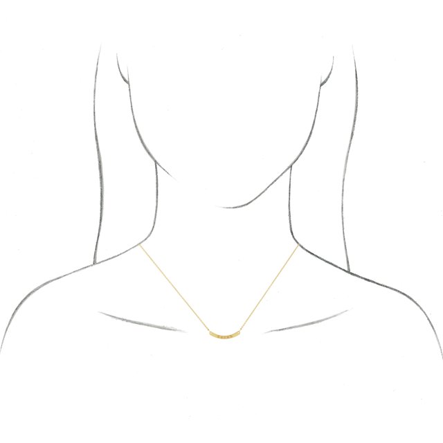14K Yellow Engravable Curved Bar 18 Necklace